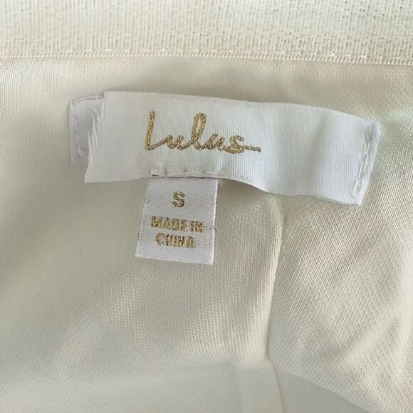 NWOT Lulus To Be Yours Ivory Strapless Pleated Mermaid Maxi Dress Size Small - Picture 9 of 11